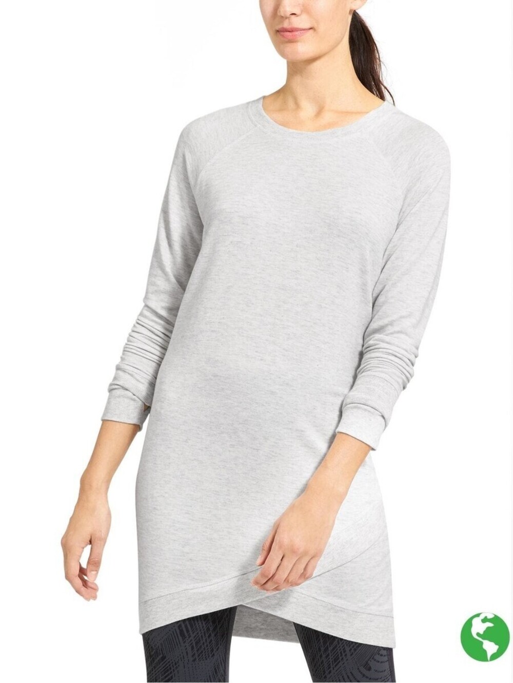 Athleta Criss Cross Sweatshirt Dress - Heathered Gray - Size Medium